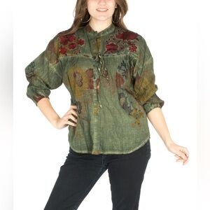 CHIC CONNECTION Boho Embroidered Blouse – Sz S NWT